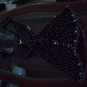 White and black poka dot dress